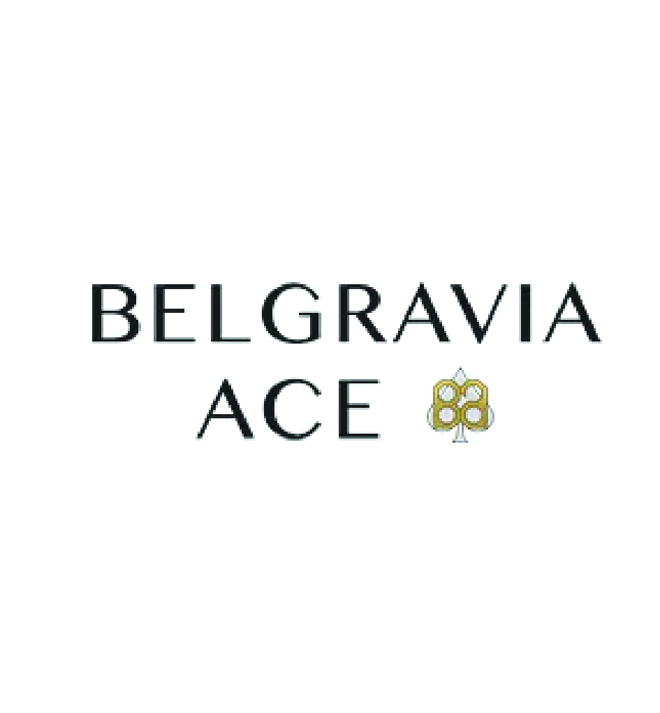 Brand logo: BELGRAVIA ACE with a small ace of clubs emblem to the right.