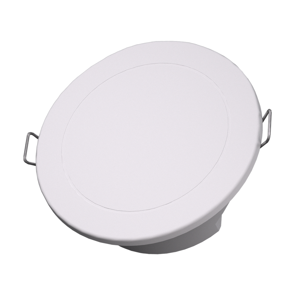 Round recessed LED ceiling downlight with side mounting springs