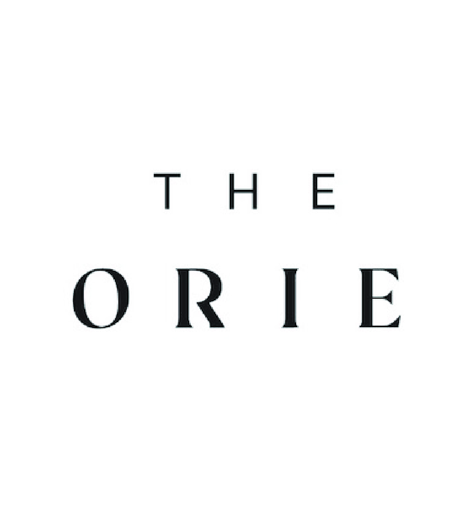 Logo with the words 'THE' above 'ORIE' in a black serif font on a white background.